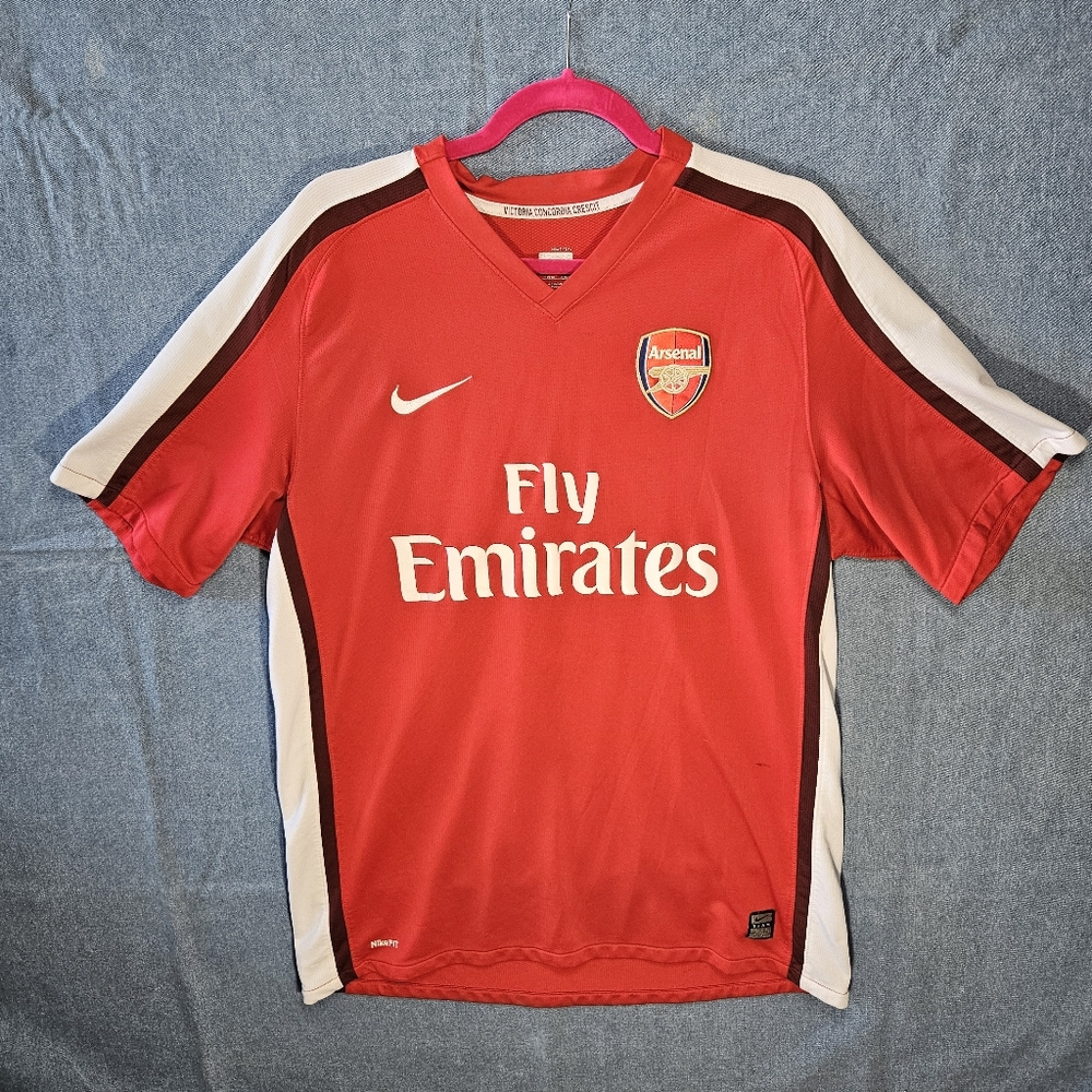 2006 - 2008 Nike Arsenal Jersey Red White Vintage Soccer Shirt Large